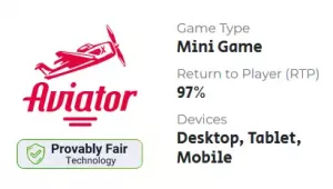 Imagem com informações sobre o jogo crash Aviator