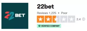 22bet no Trustpilot