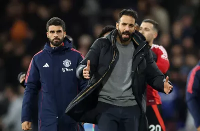Ruben Amorim a treinar o Manchester United