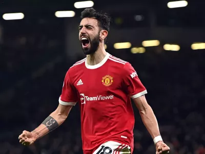 Bruno Fernandes a jogar pelo Manchester United