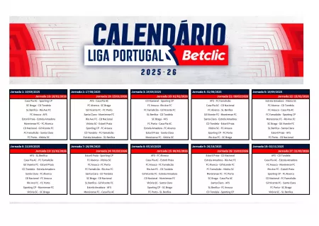 Calendario liga portugal primeira liga 1