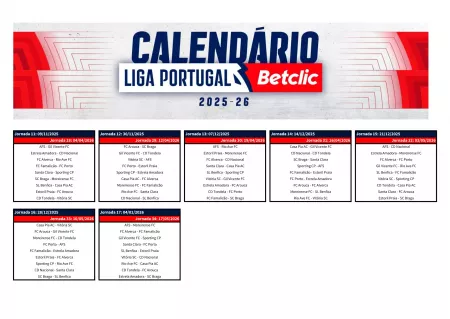 Calendario liga portugal primeira liga 2