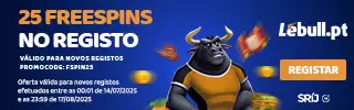 Imagem com o bónus de 25 rodadas no registo na LeBull