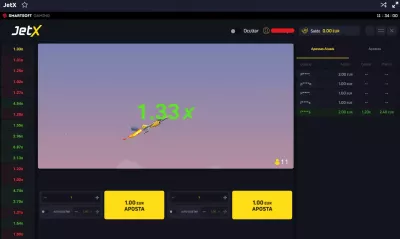 Imagem que mostra o JetX a ser jogado no browser