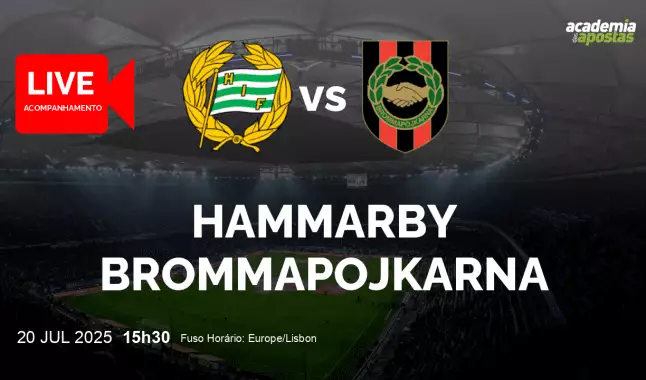 Hammarby Brommapojkarna livestream | Allsvenskan | 20 julho 2025