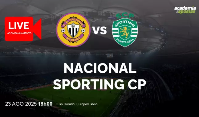 Nacional Sporting CP livestream | Liga Portugal Betclic | 23 agosto 2025