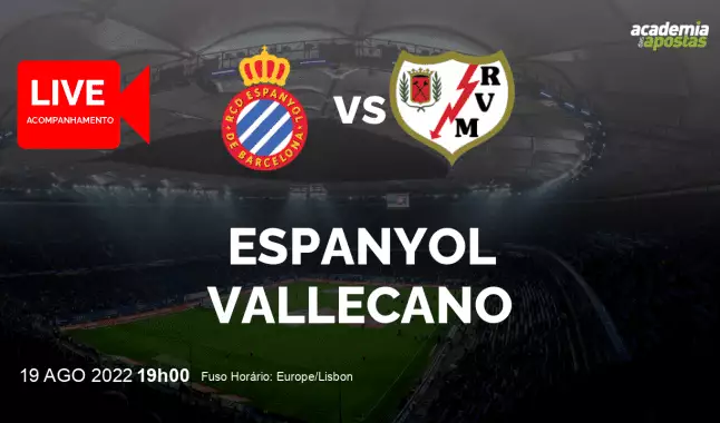 Espanyol Vallecano livestream | Primera División | 19 agosto 2022