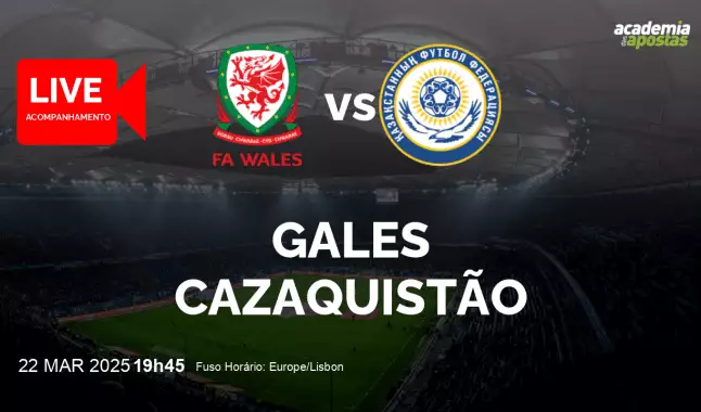 Gales Cazaquistão livestream | WC Qualification Europe | 22 março 2025