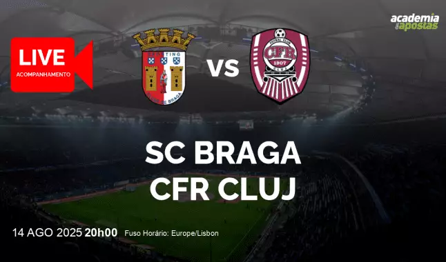 SC Braga CFR Cluj livestream | UEFA Europa League | 14 agosto 2025