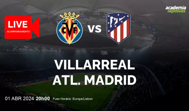 Villarreal Atl. Madrid livestream | Primera División | 01 abril 2024