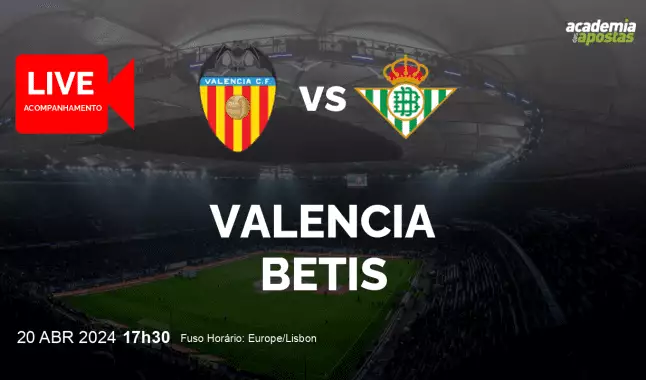Valencia Betis livestream | Primera División | 20 abril 2024
