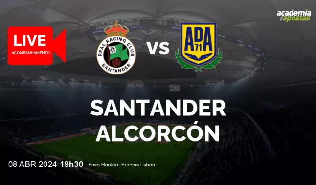Santander Alcorcón livestream | Segunda División | 08 abril 2024