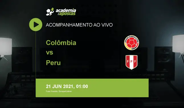 Colômbia Peru livestream | Copa America | 21 junho 2021