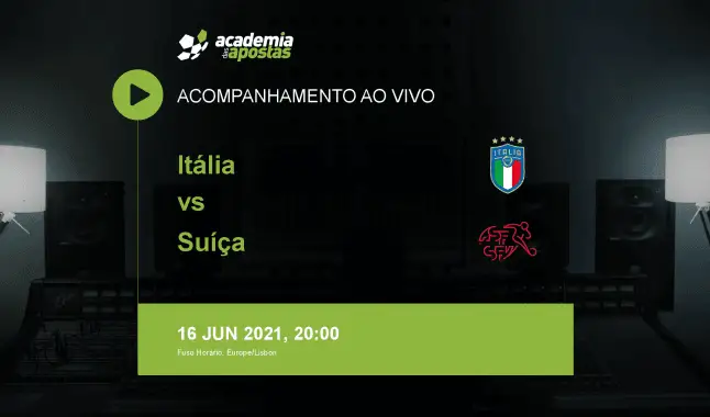 Itália Suíça livestream | Campeonato Europeu | 16 junho 2021