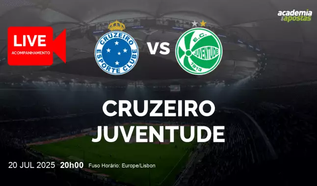Cruzeiro Juventude livestream | Serie A | 20 julho 2025
