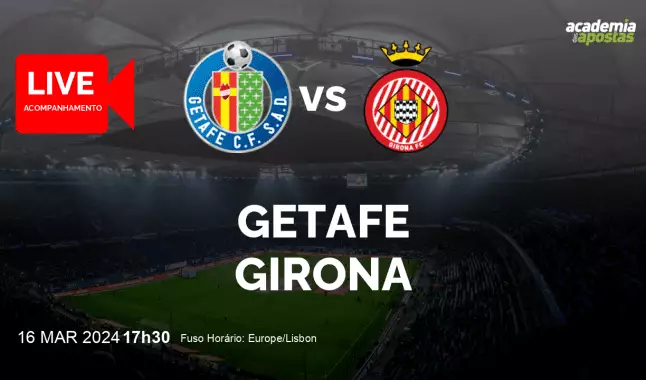 Getafe Girona livestream | Primera División | 16 março 2024