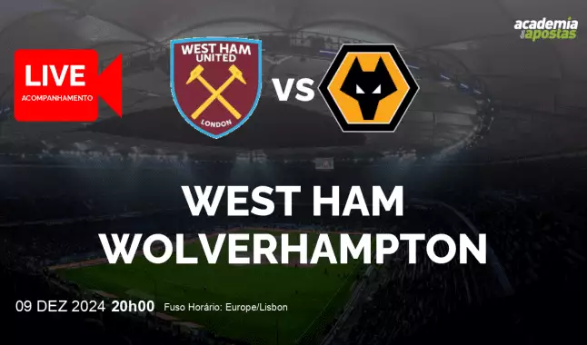 West Ham Wolverhampton livestream | Premier League | 09 dezembro 2024