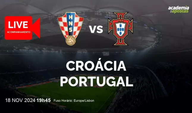 Croácia Portugal livestream | UEFA Nations League | 18 novembro 2024
